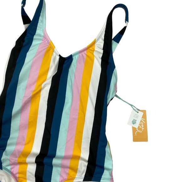 Kona Sol One Piece Swimsuit Size Small Womens Vertical Striped 238018914 - Picture 6 of 8